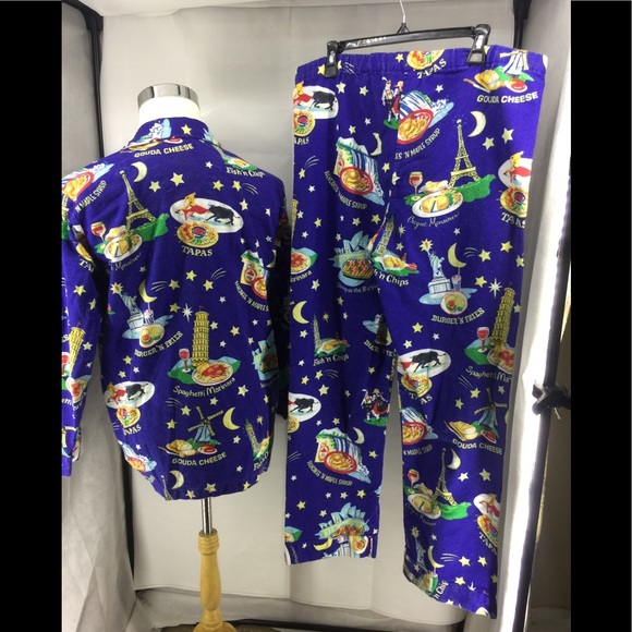 FRANKIE AND JOHNNY FLANNEL PAJAMAS TOP S/ BOTTOM L - Picture 2 of 8